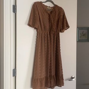 Polagram Midi Dress, Brown, Size M